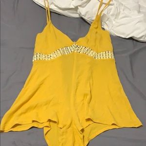 Yellow romper lace